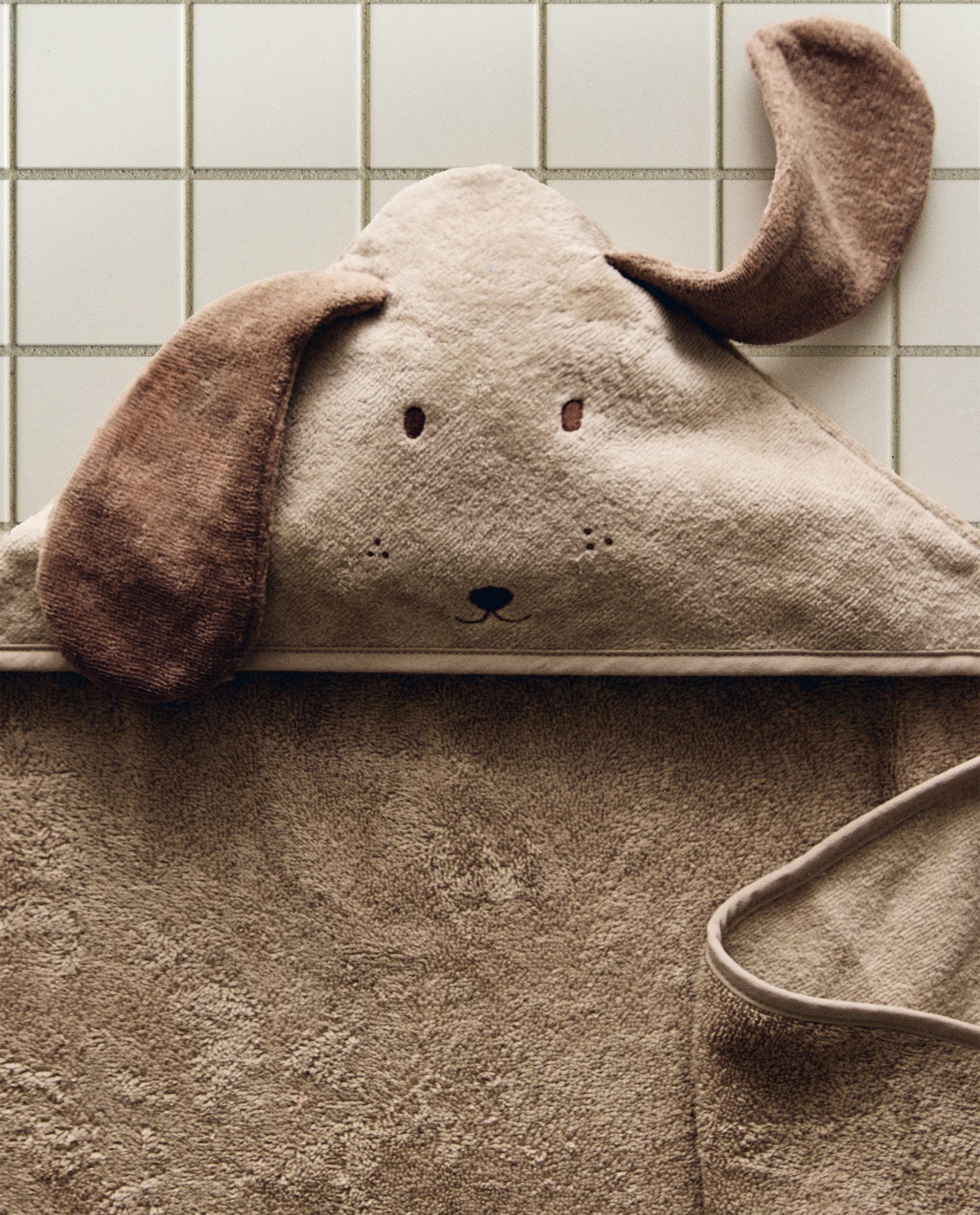 DOG HOODED BABY BATH TOWEL