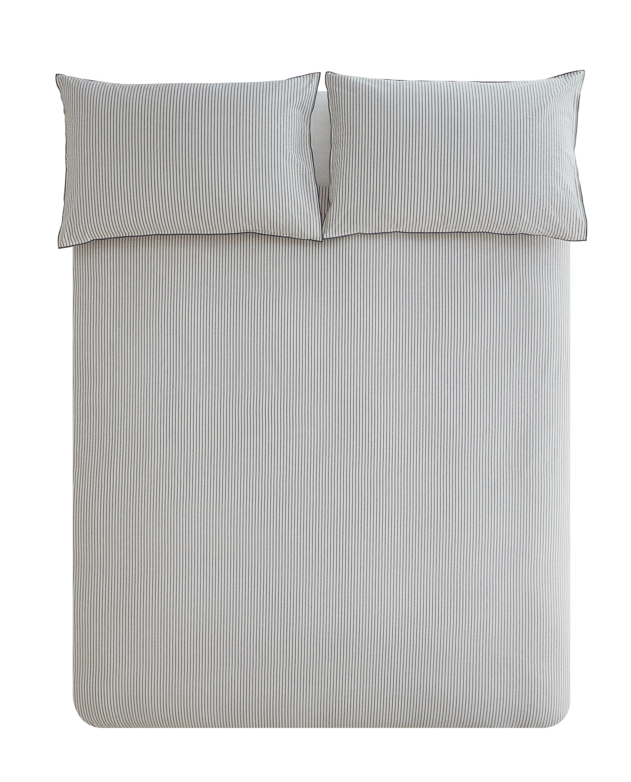 STRIPED SEERSUCKER DUVET COVER WITH PIPING product thumbnail 7