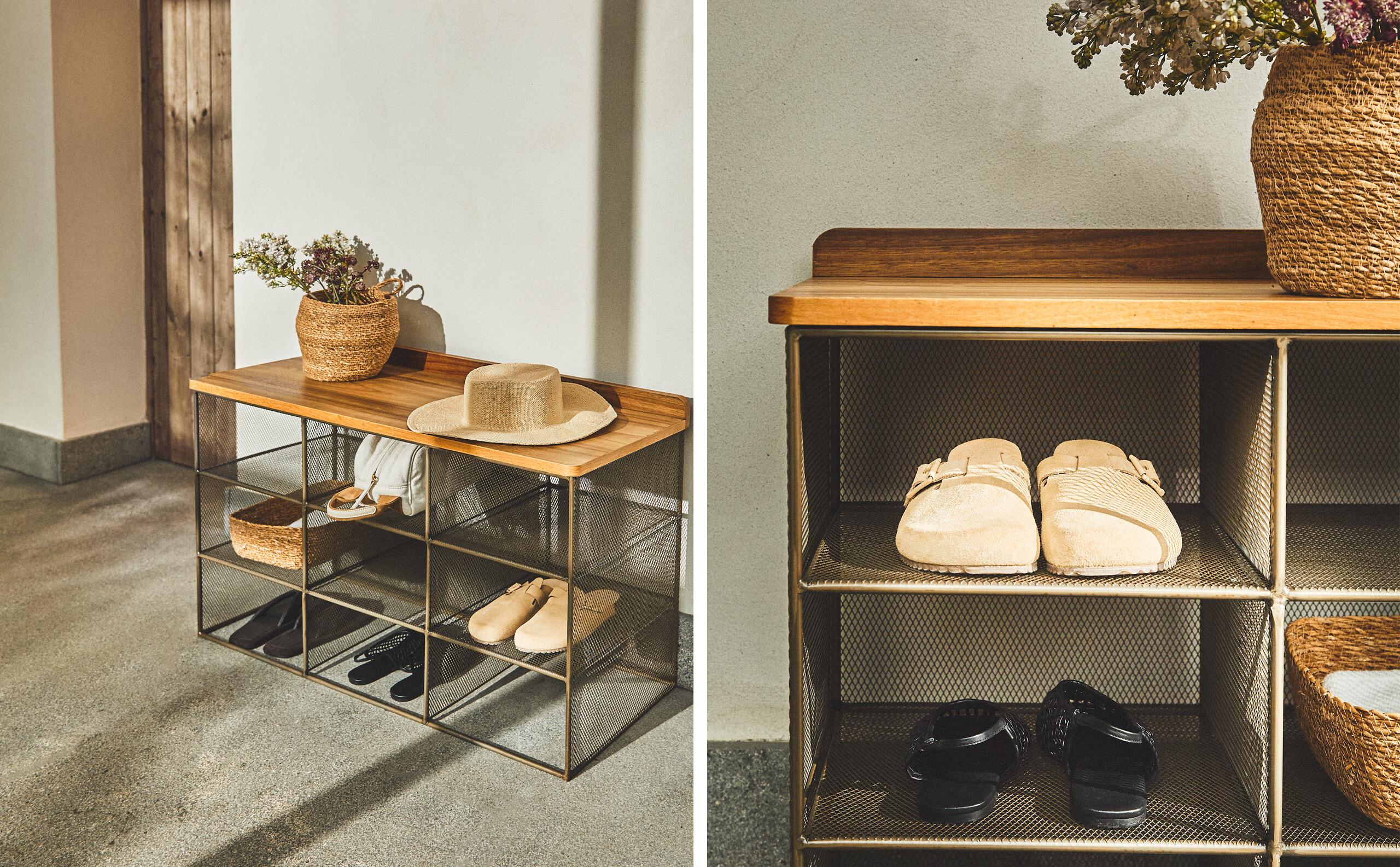 METAL AND WOOD SHOE BENCH | Zara Home Canada