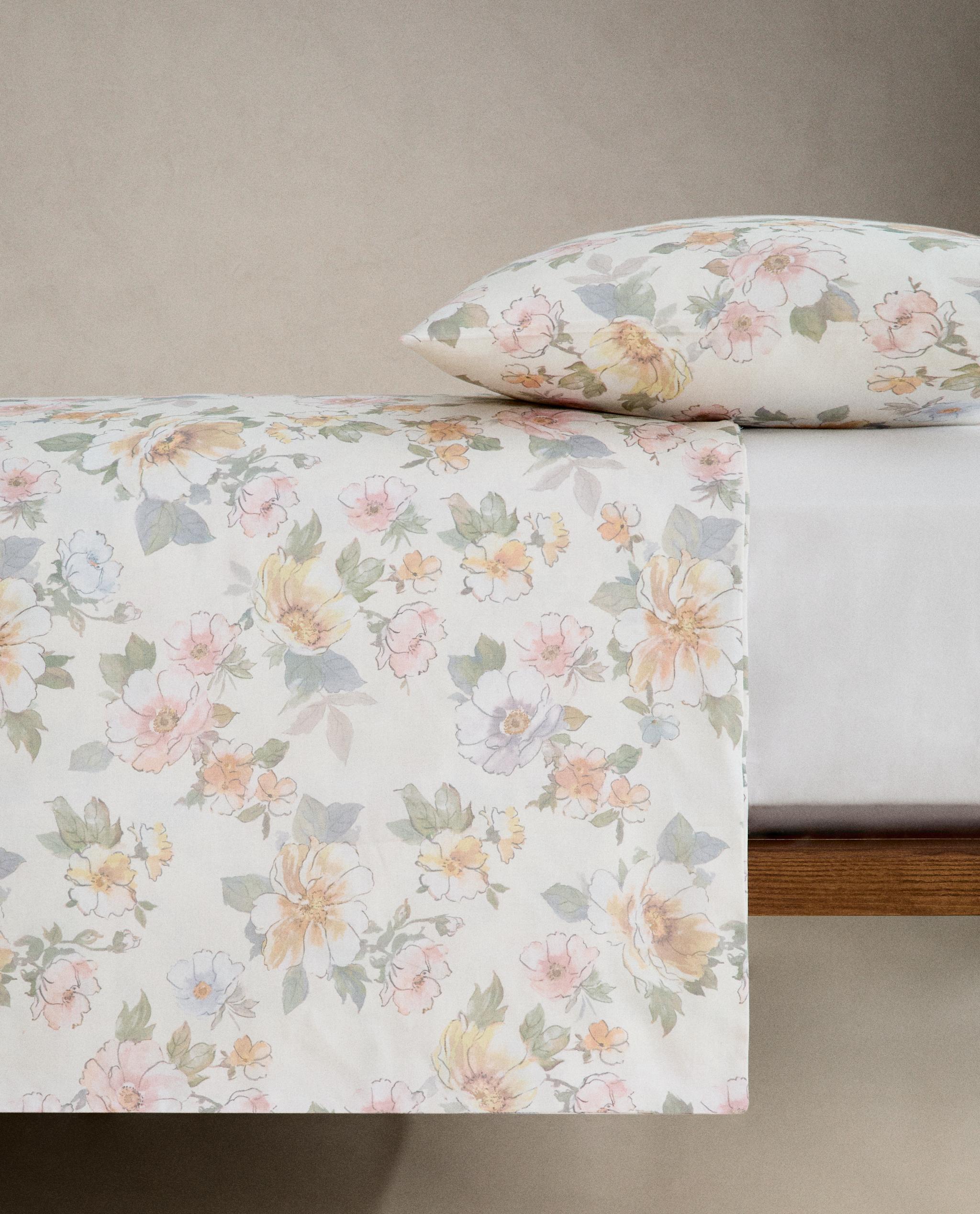 SATEEN FLORAL DUVET COVER