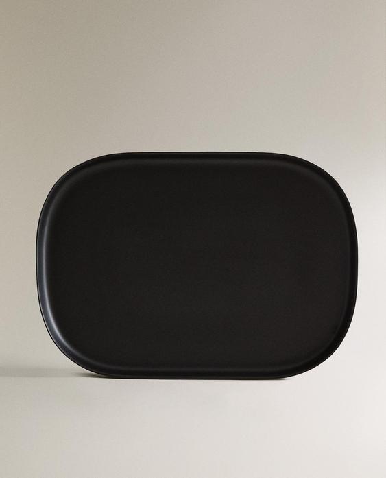 LARGE BLACK RESIN BATHROOM TRAY