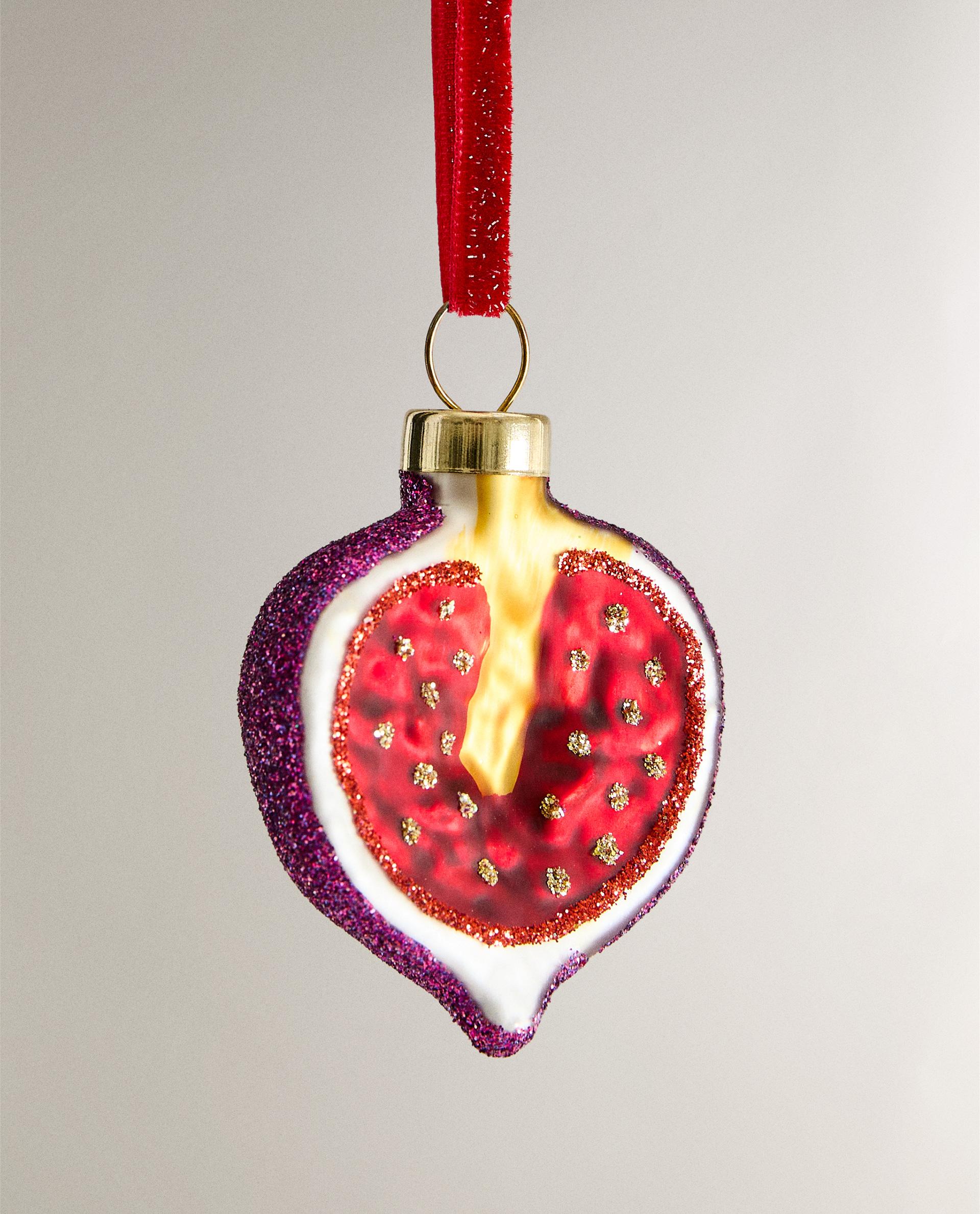 SET OF GLASS FRUIT TREE DECORATIONS (SET OF 5)