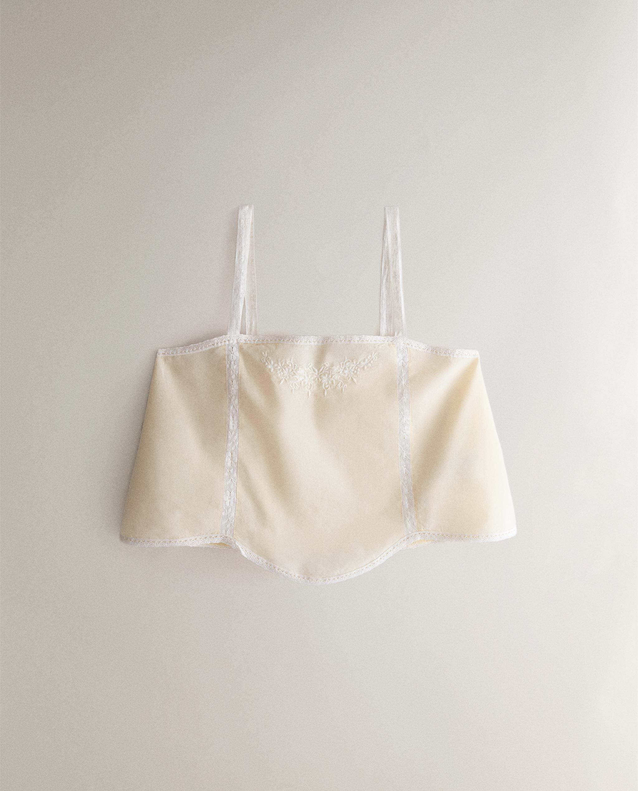 COTTON TOP WITH EMBROIDERED LACE product thumbnail 4