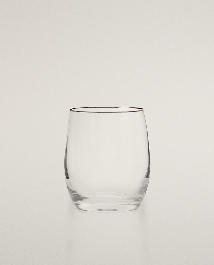 VASO CRISTALÍN  FILO PLATEADO
