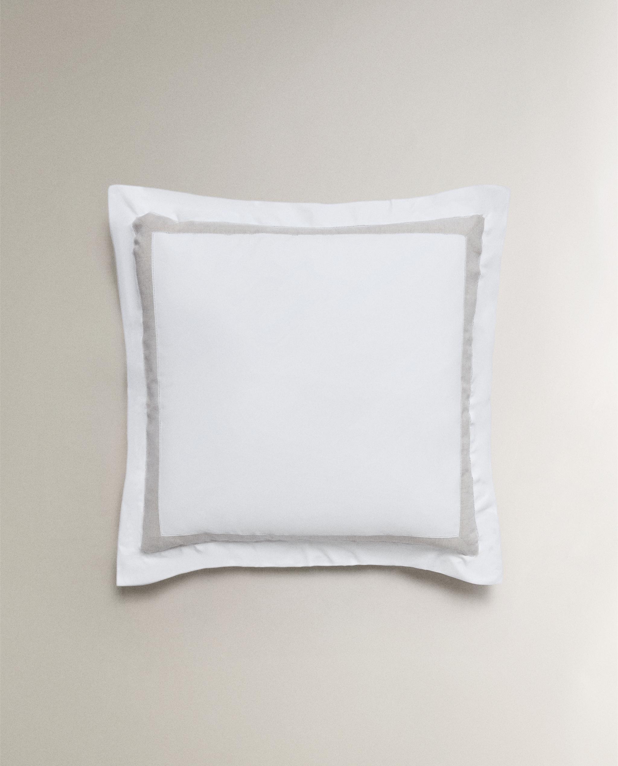 COTTON PILLOWCASE WITH LINEN BORDER product thumbnail 4