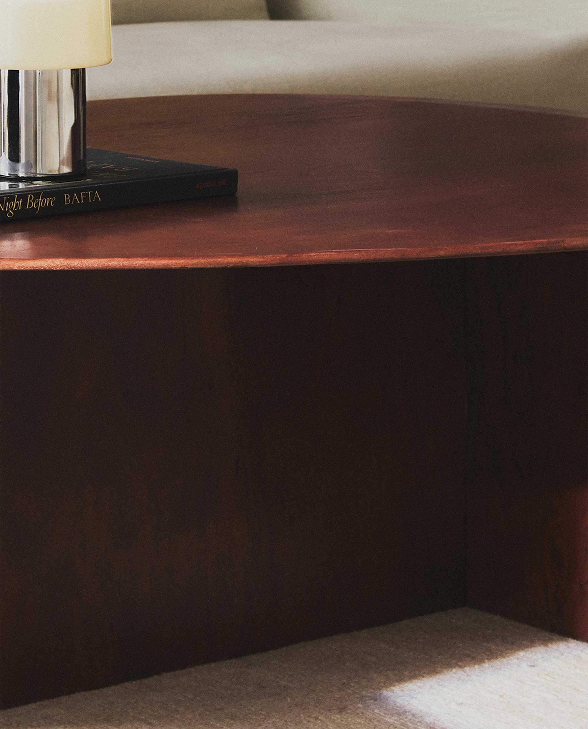 Irregular Acacia Wood Center Table with T-Legs