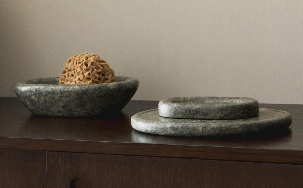 סט לחדר האמבטיה משיש בצבע ירוק