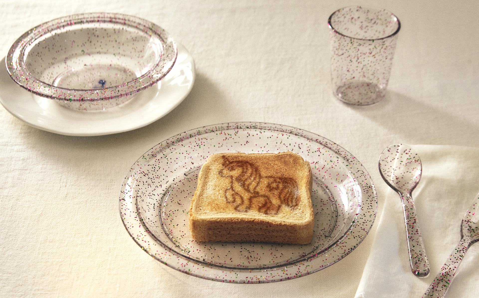 KIDS' GLITTER DINNER SET