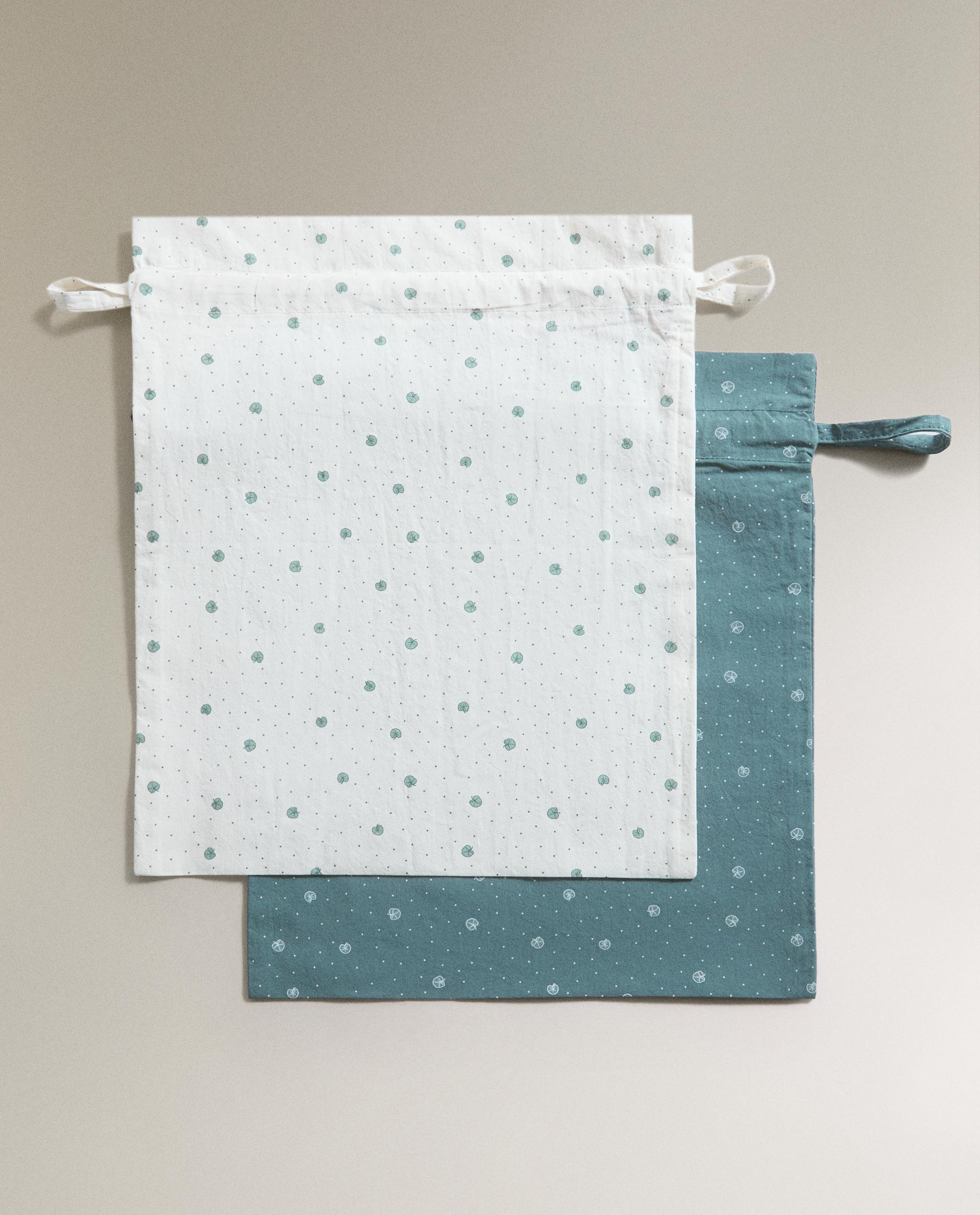 KIDS' LEAF PRINT COTTON LAUNDRY BAG product thumbnail 3