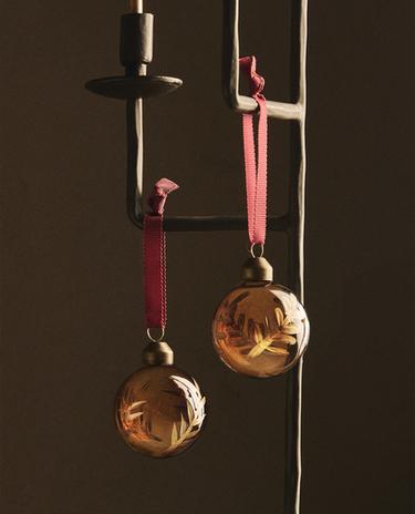 SET OF BALLS AND BRANCHES CHRISTMAS TREE DECORATIONS (SET OF 3)