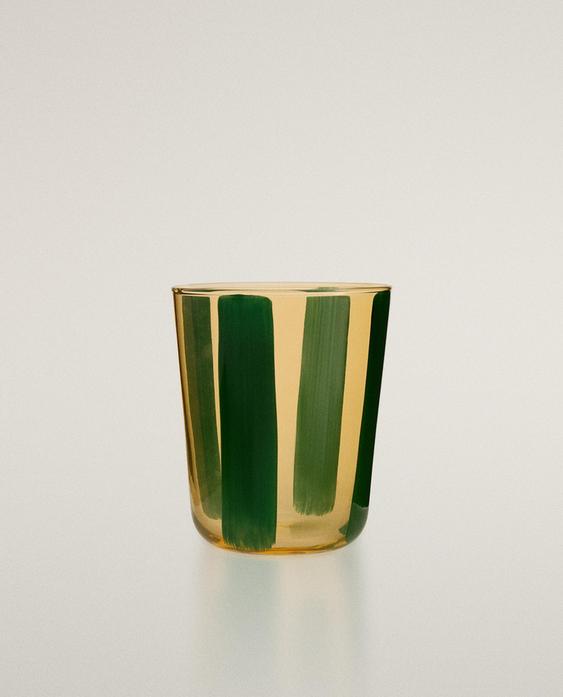 СТАКАН ИЗ СТЕКЛА С УЗОРОМ В ПОЛОСКУ
