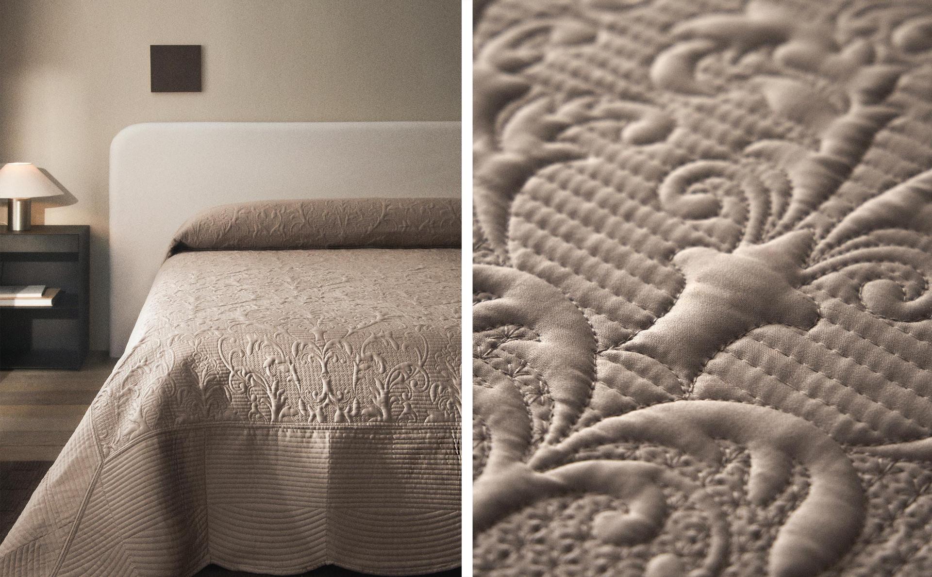 QUILTED QUILT WITH RAISED DESIGN QUILTED QUILT WITH RAISED DESIGN