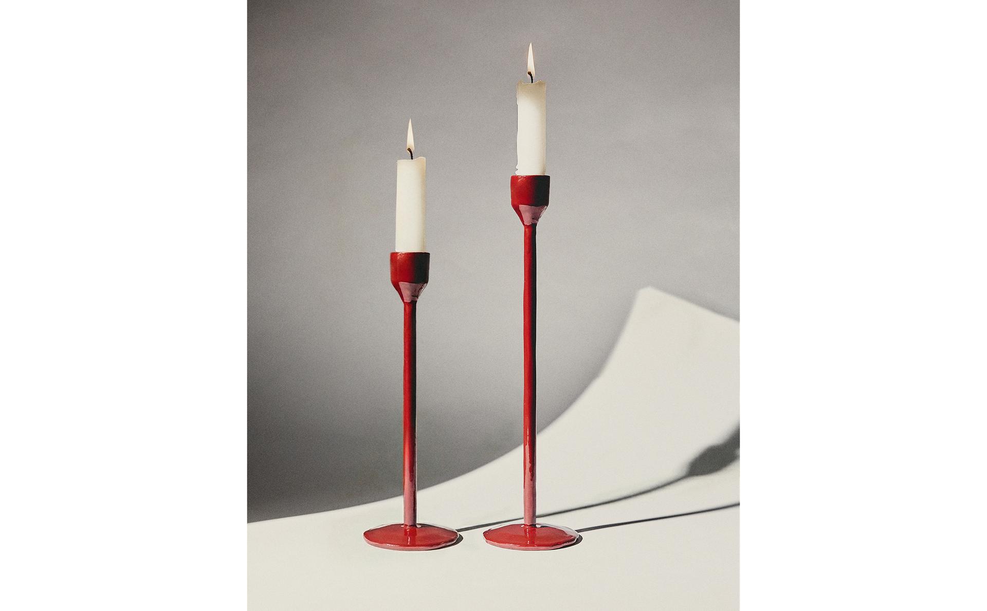 FACETED METAL CANDLESTICK FACETED METAL CANDLESTICK