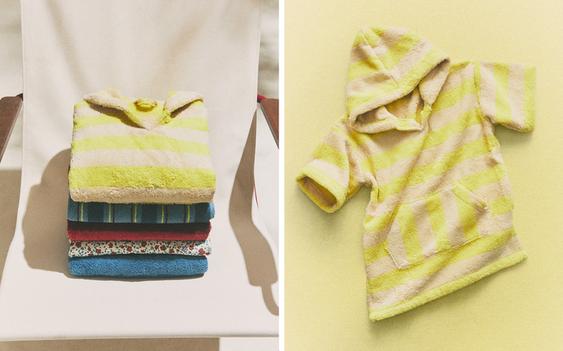 CHILDREN'S STRIPED BEACH PONCHO