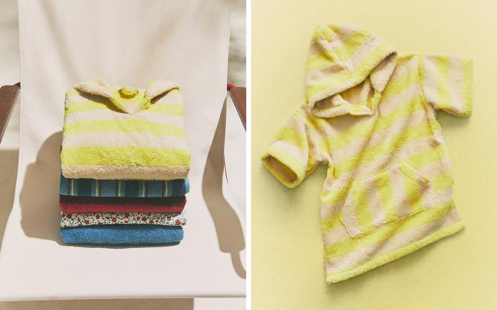PONCHO DE PLAGE ENFANT RAYURES