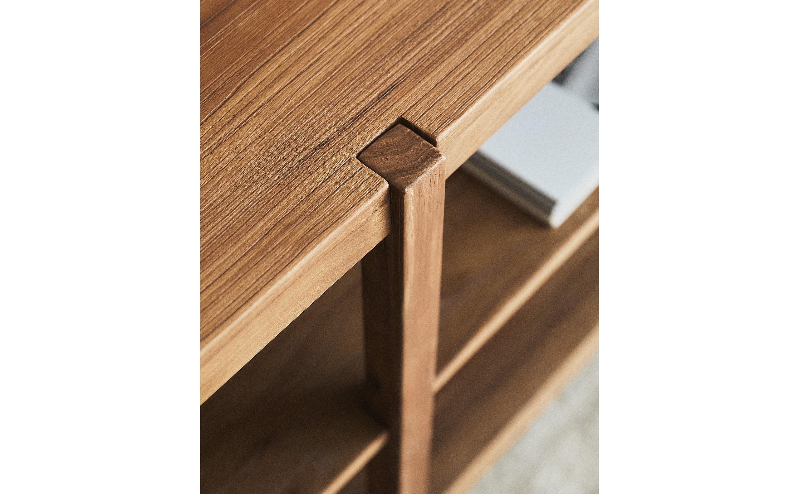 LONG WOODEN SHELVING UNIT