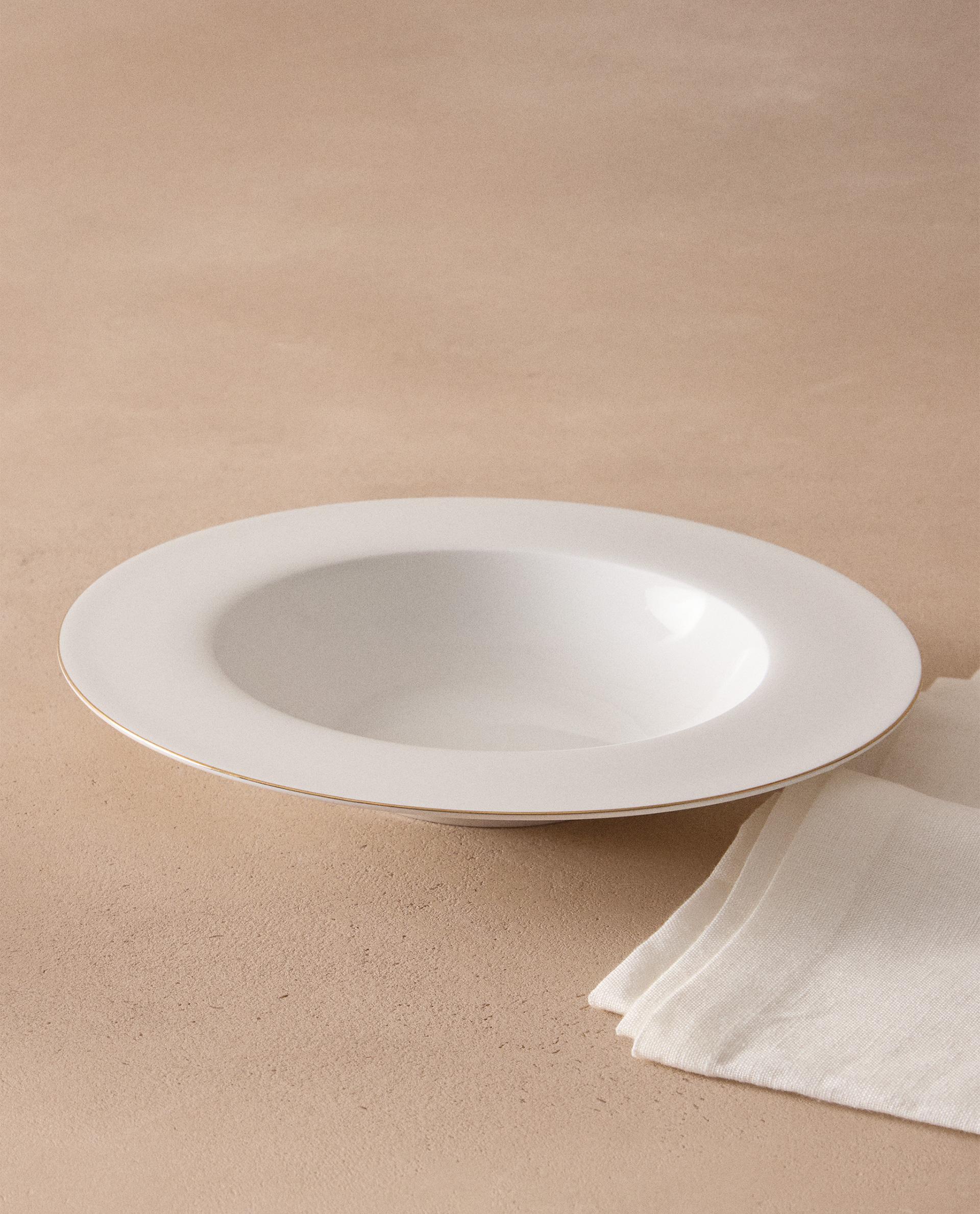 PLATO HONDO LETICIA BONE CHINA FILO