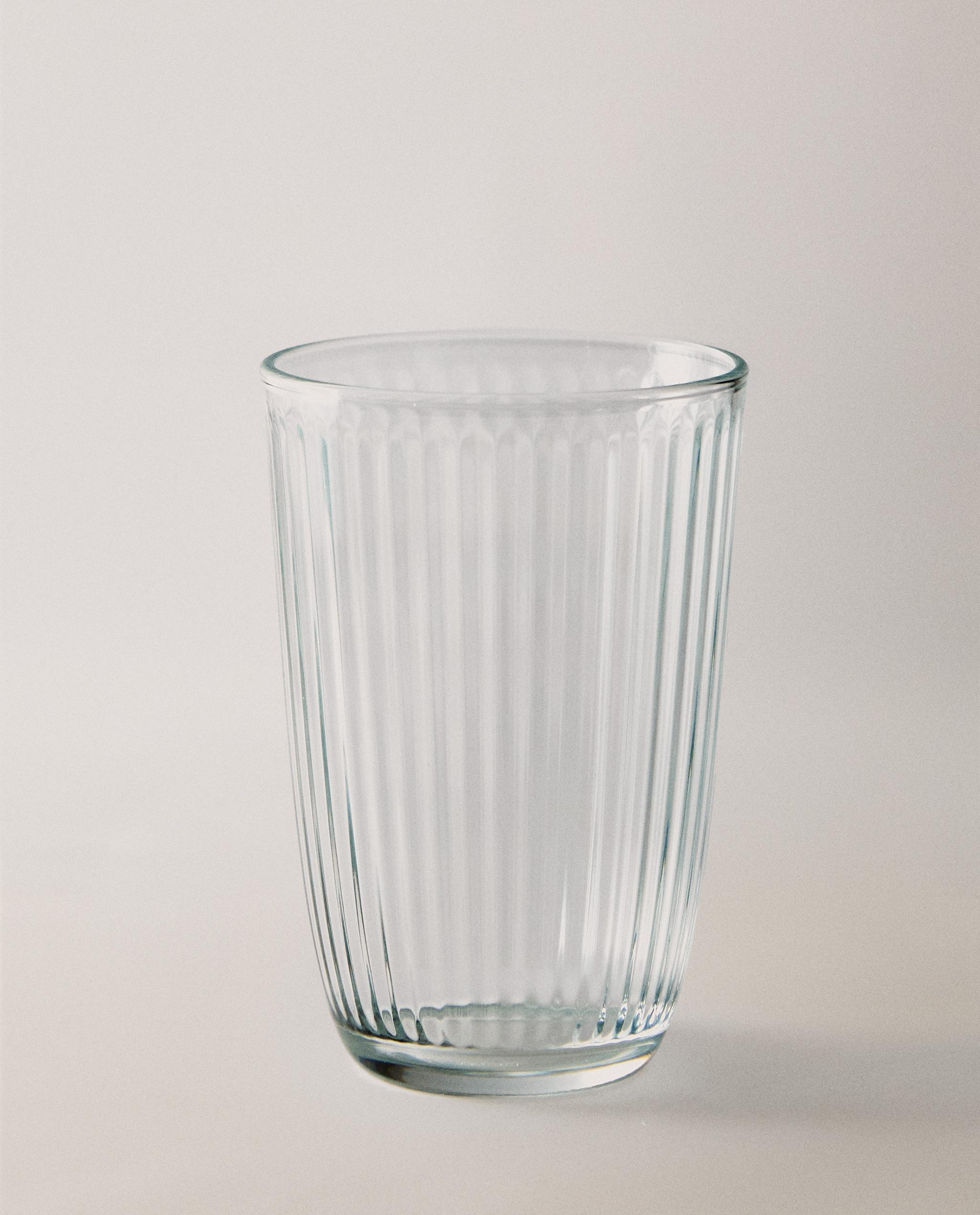 GLASS SOFT DRINK TUMBLER WITH LINE DESIGN product thumbnail 6