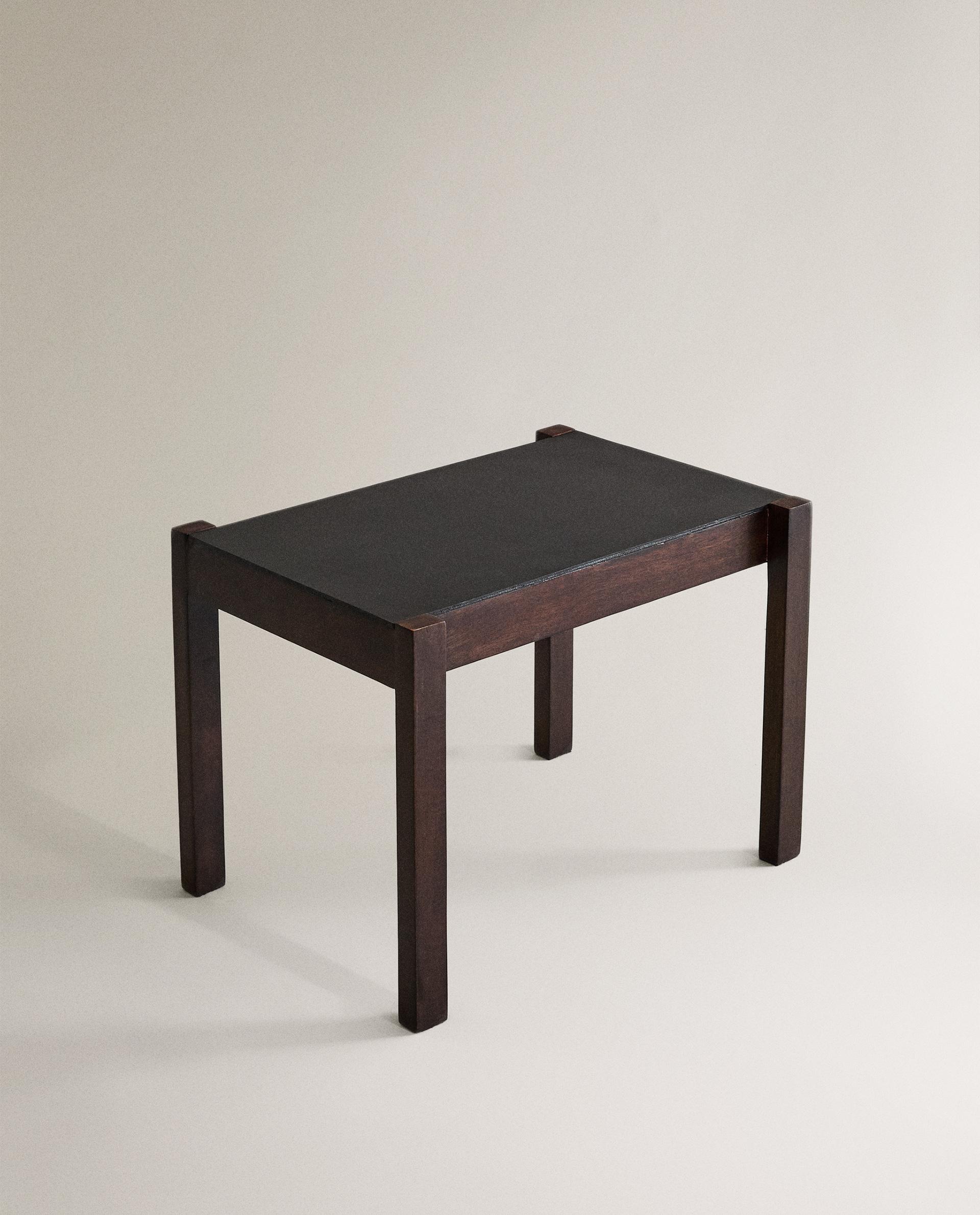 PETITE TABLE BOIS CUIR