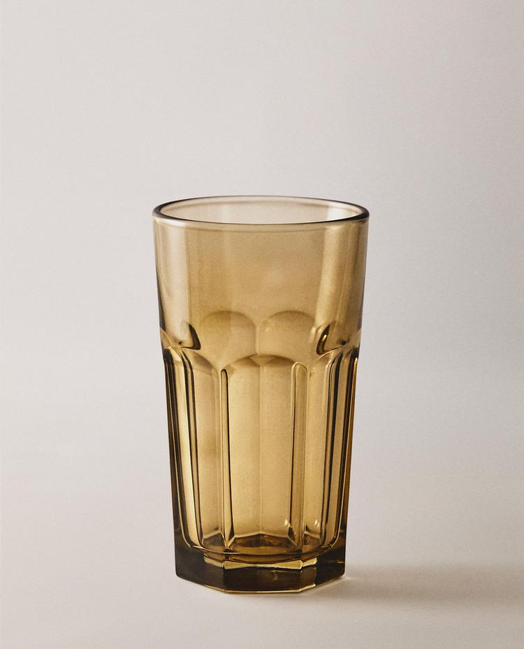 RAISED DESIGN GLASS TUMBLER