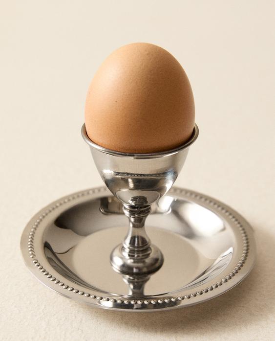 STEEL EGG CUP WITH PLATE