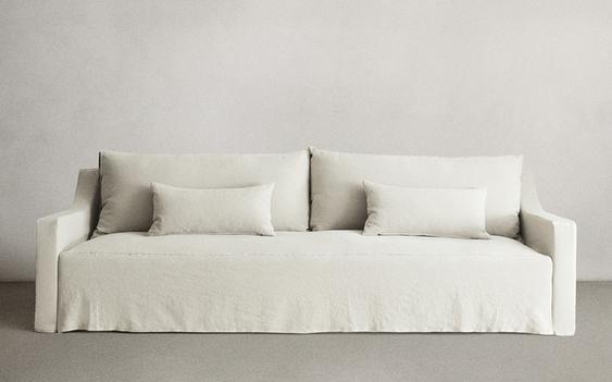 SOFA WITH REMOVABLE WASHED LINEN COVER