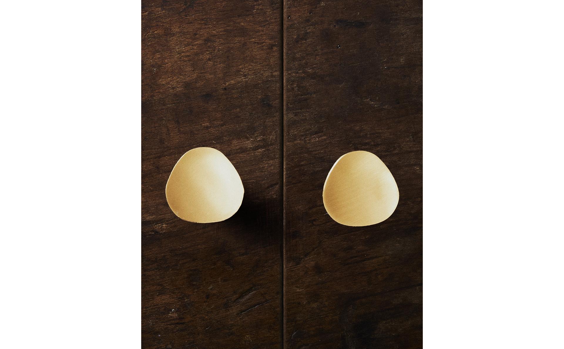 황동 노브형 손잡이 세트(2개 세트)