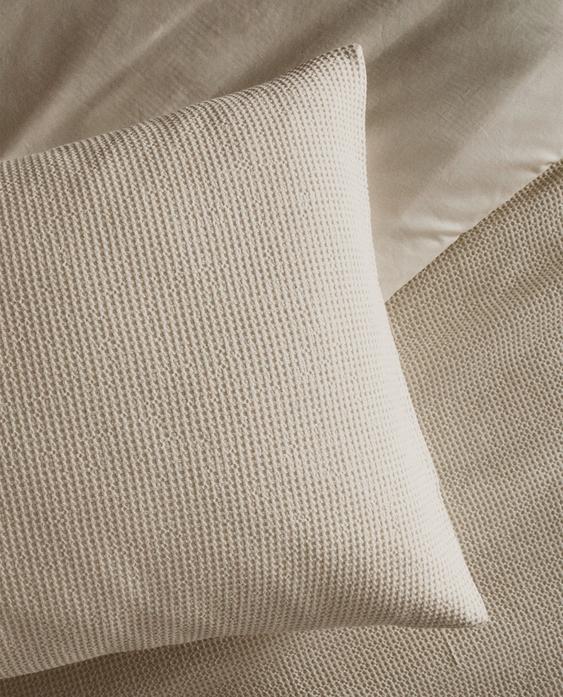 FUNDA DE ALMOHADA DE ALGODÓN MINI TEJIDO WAFFLE