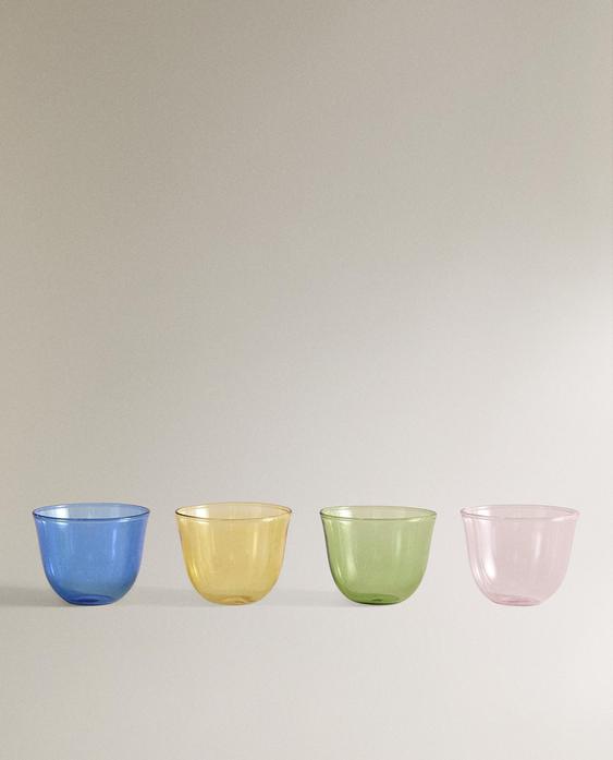 أكواب صغيرة من زجاج البورسليكات (طقم 4 قطع)