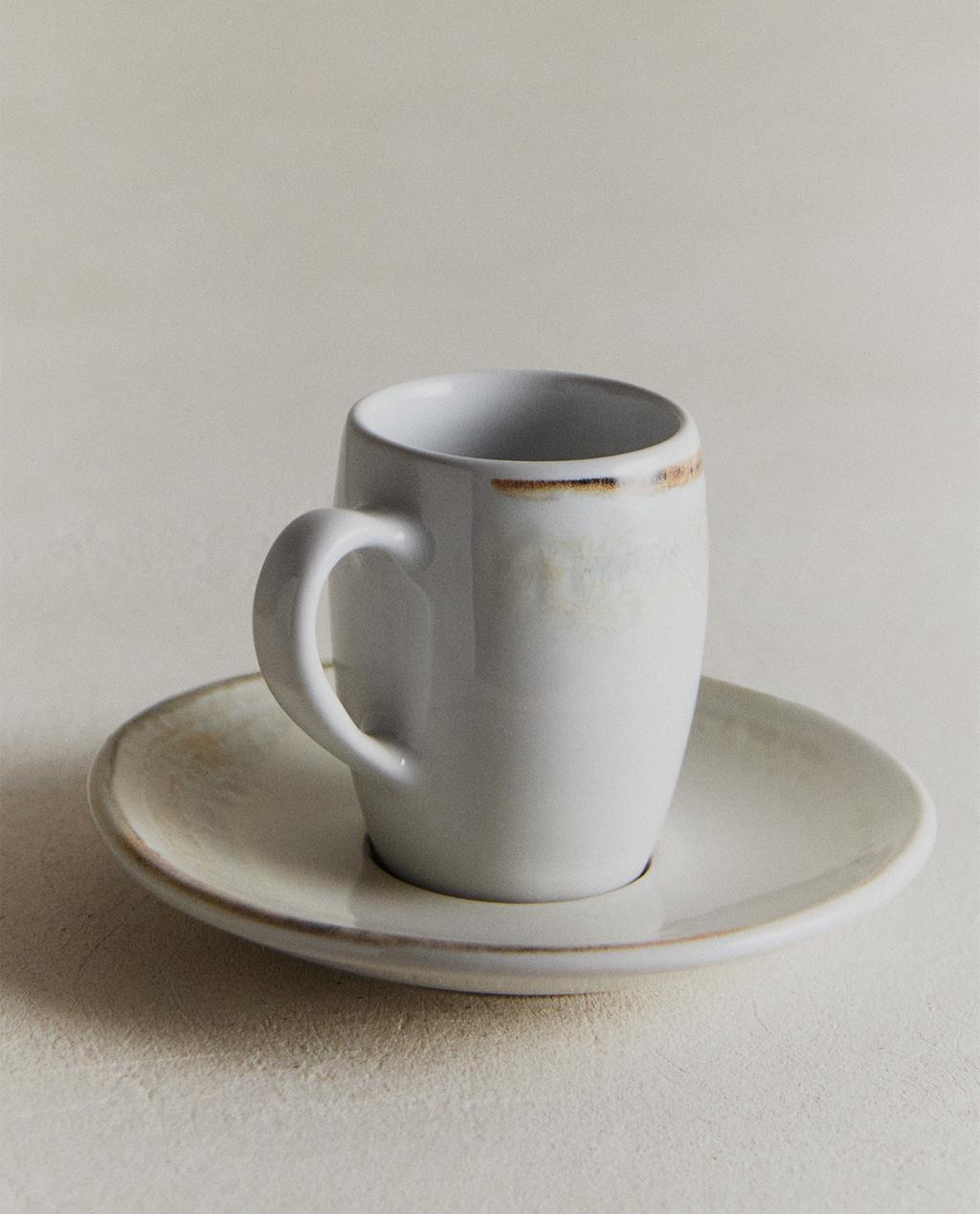 TAZA DE CAFÉ CON PLATO GRES