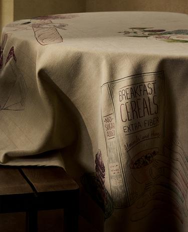 BRUNCH PRINT COTTON TABLECLOTH