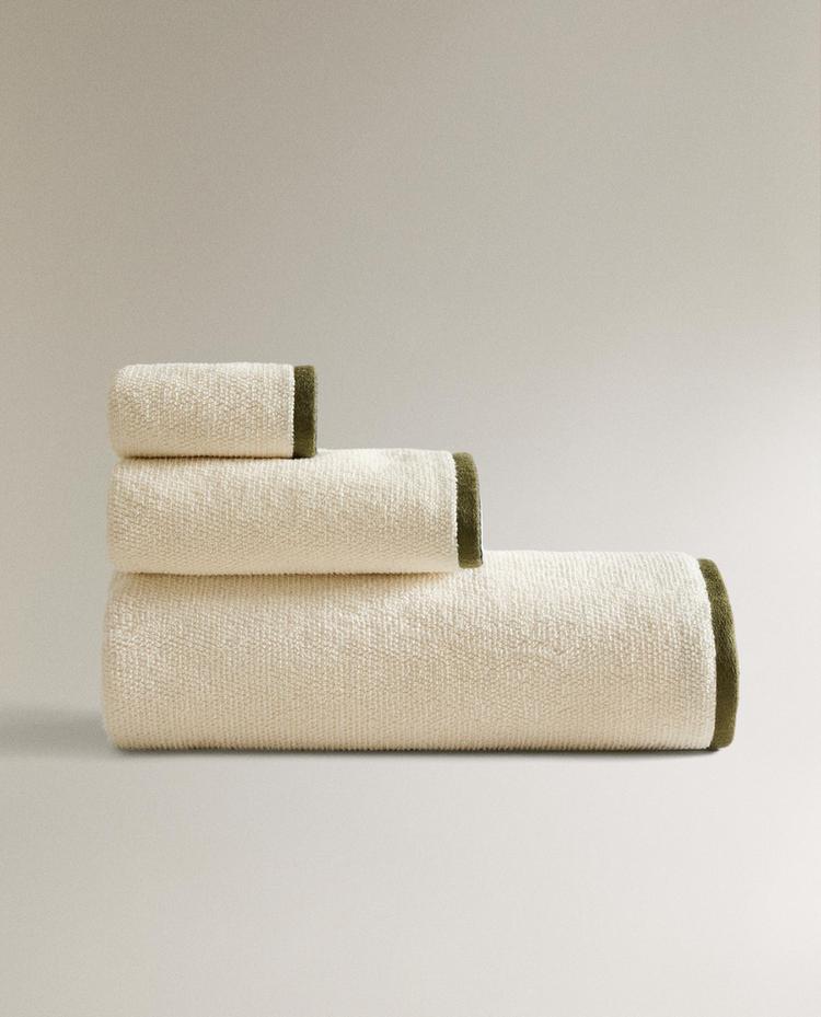 SERVIETTE DE BAIN POINT DE RIZ RÉVERSIBLE SERVIETTE DE BAIN POINT DE RIZ RÉVERSIBLE