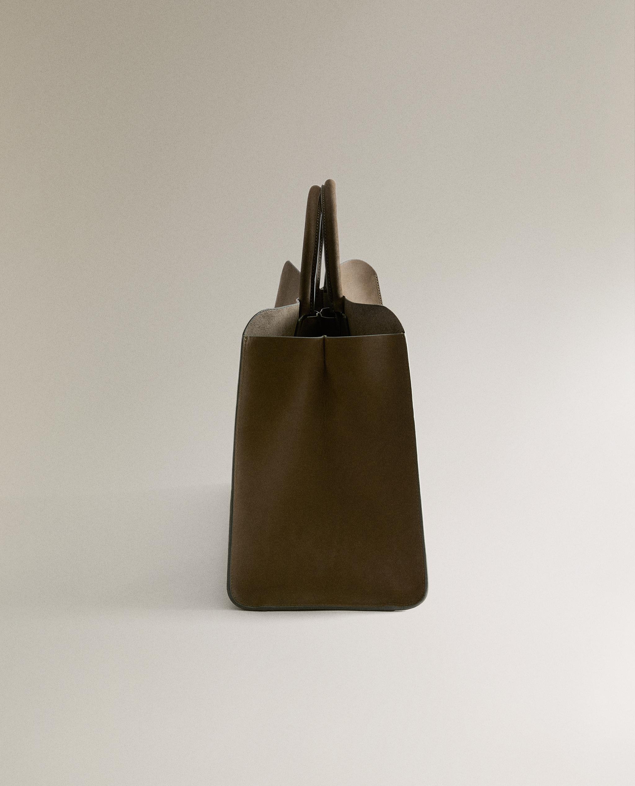 NUBUCK LEATHER SHOPPER BAG | Zara Home United States of America