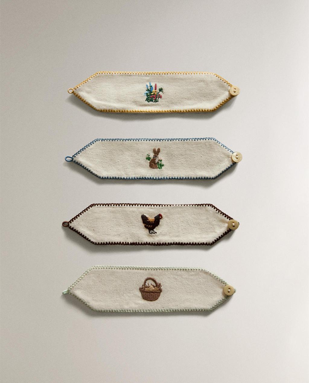 PACK OF EASTER EMBROIDERED NAPKIN HOLDERS (PACK OF 4)