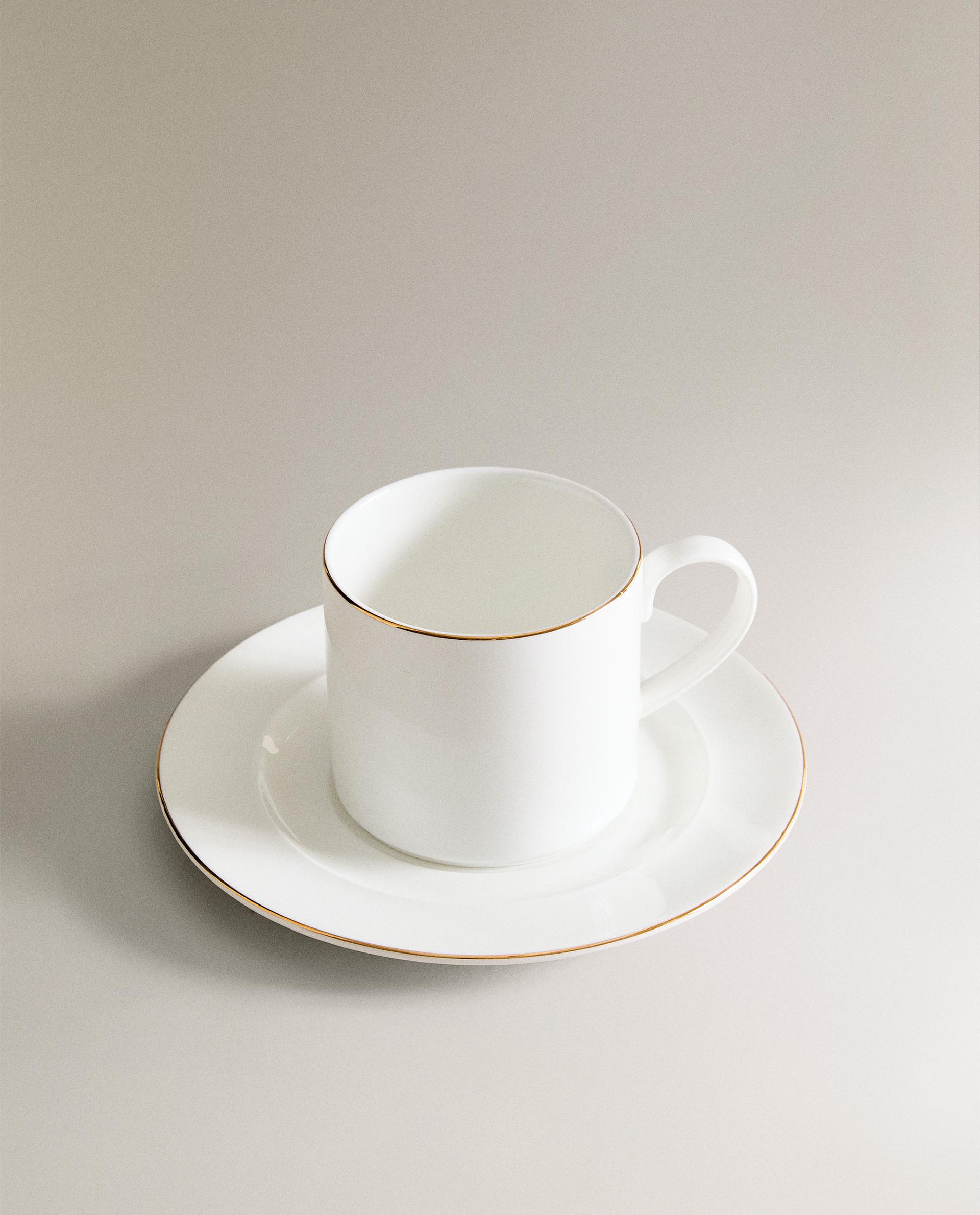 RIMMED BONE CHINA TEACUP AND SAUCER product thumbnail 2