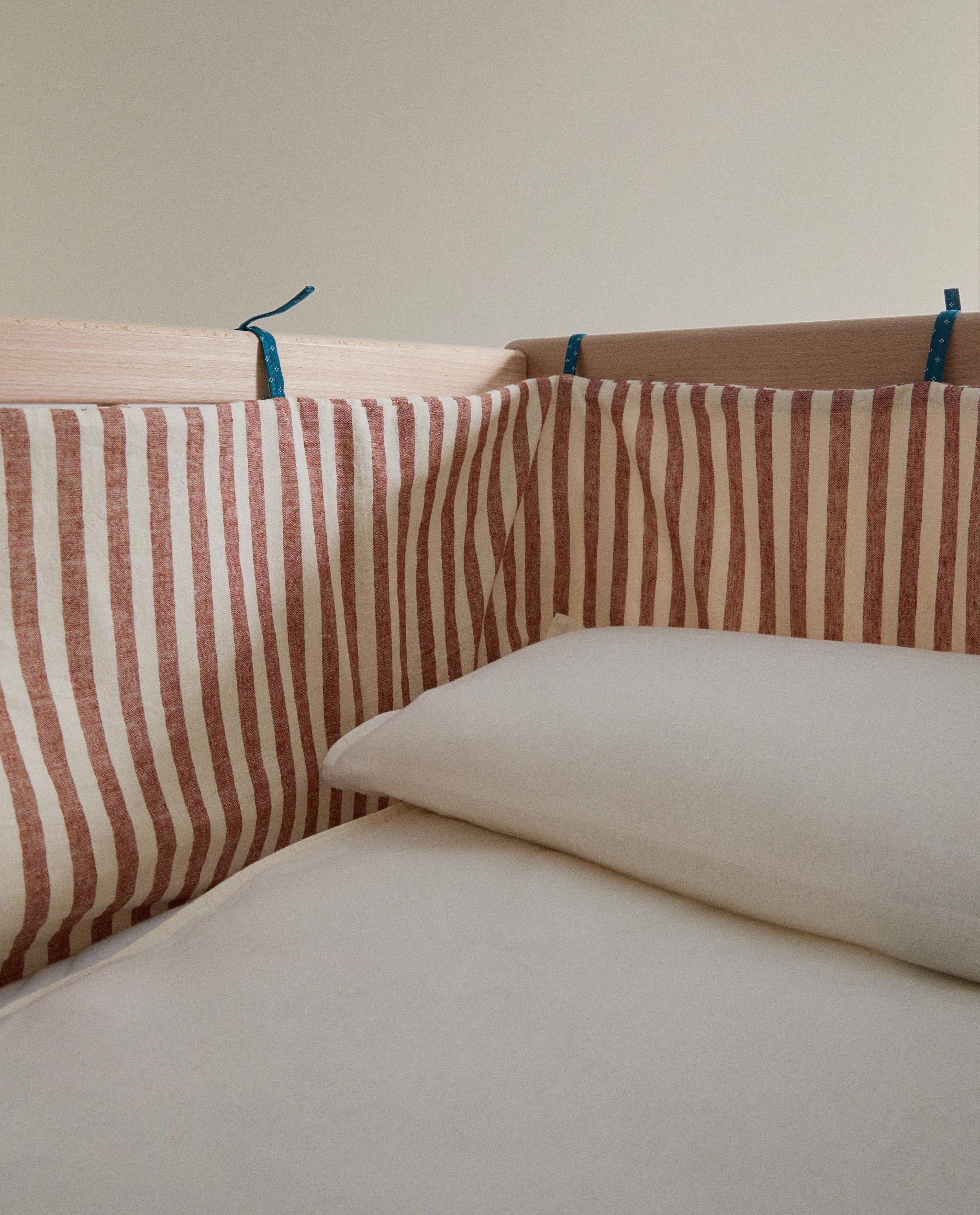 STRIPED LINEN AND COTTON BABY COT BUMPER COVER product thumbnail 8