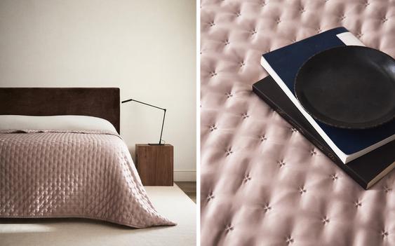 PLAIN QUILTED BEDSPREAD WITH KNOTS