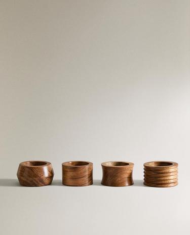 PACK ARGOLAS PARA GUARDANAPO DE MADEIRA (PACK DE 4)