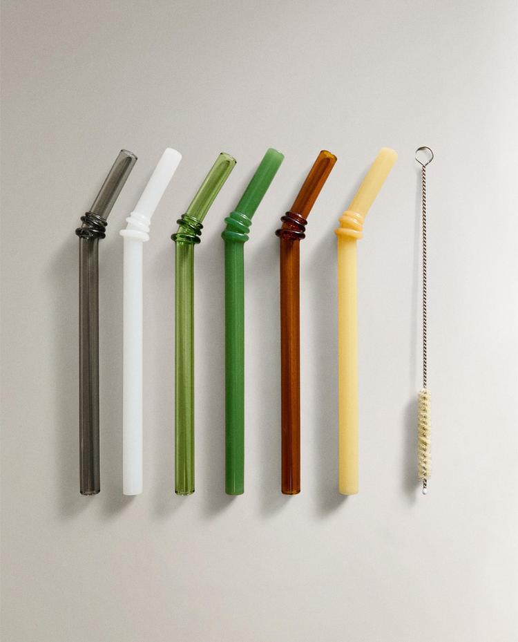 PACK PAJITAS VIDRIO COLORES (PACK 6)