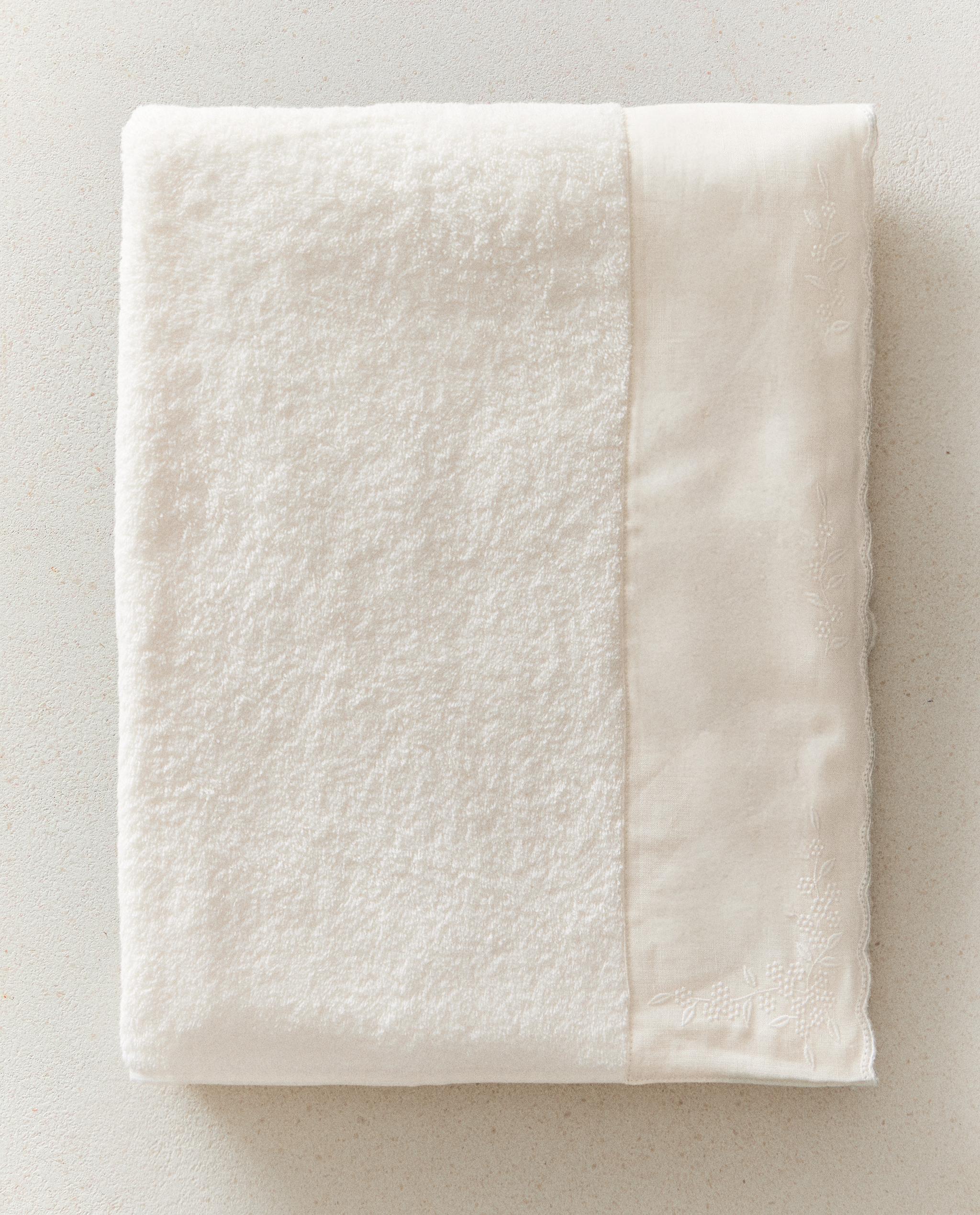BATH TOWEL WITH LINEN BORDER product thumbnail 8