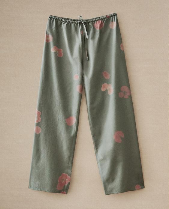 FLORAL COTTON TROUSERS
