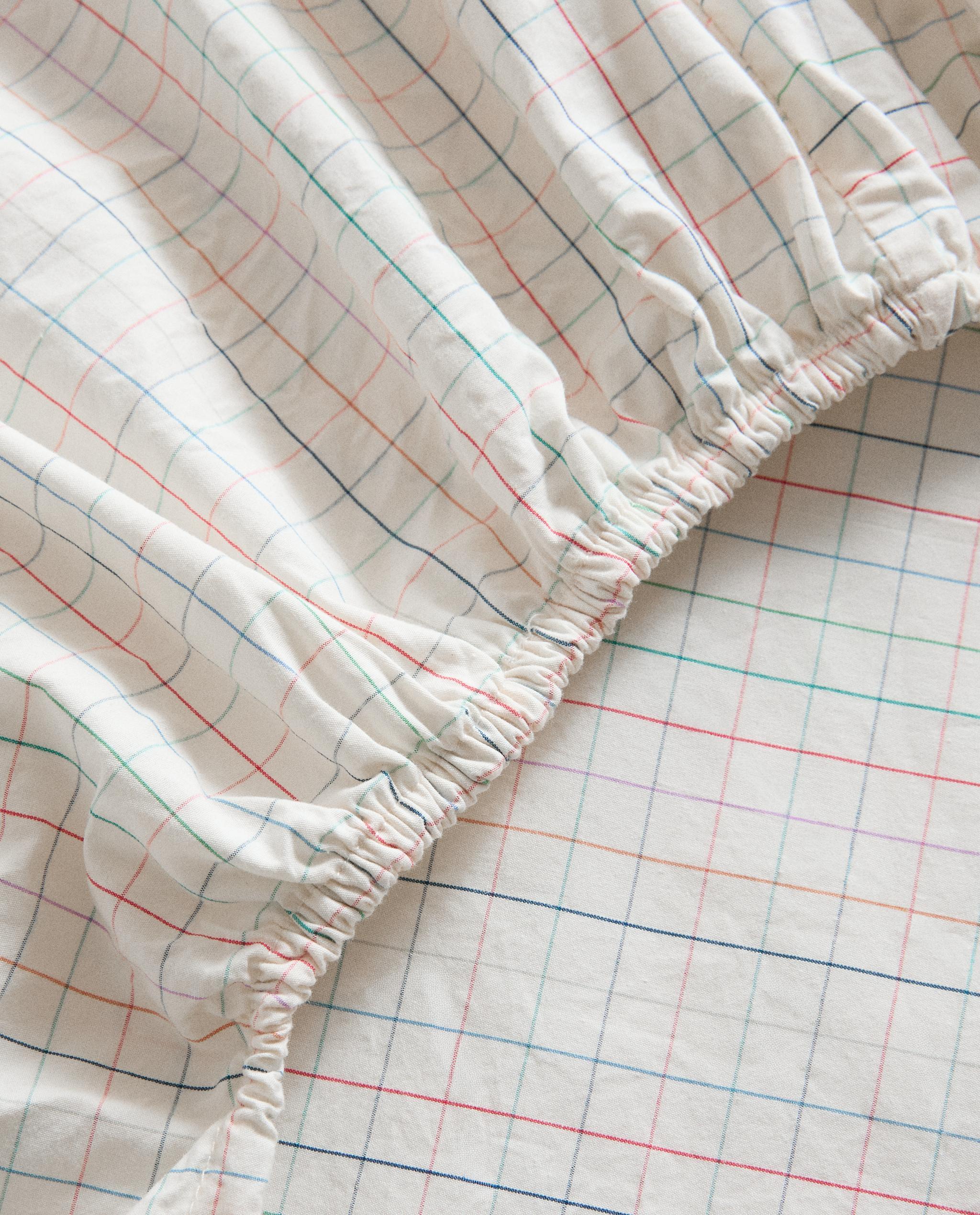 CHILDREN'S CHECK COTTON FITTED SHEET product thumbnail 6