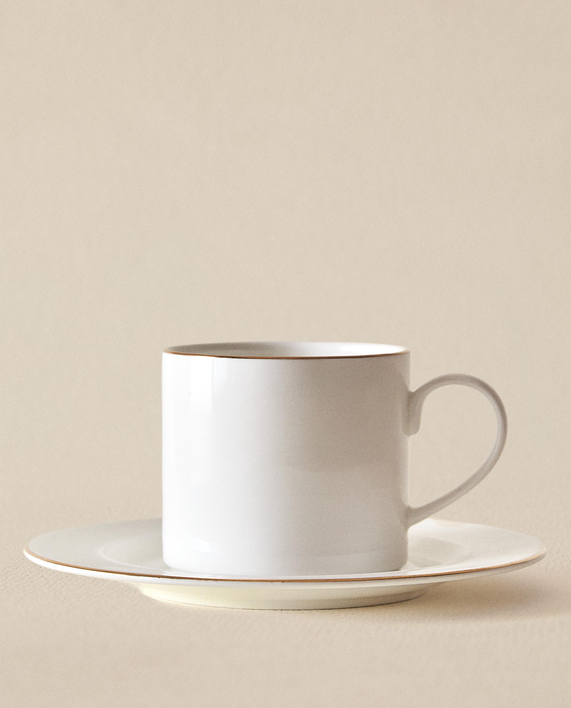 TAZA TE + PLATO LETICIA BONE CHINA FILO