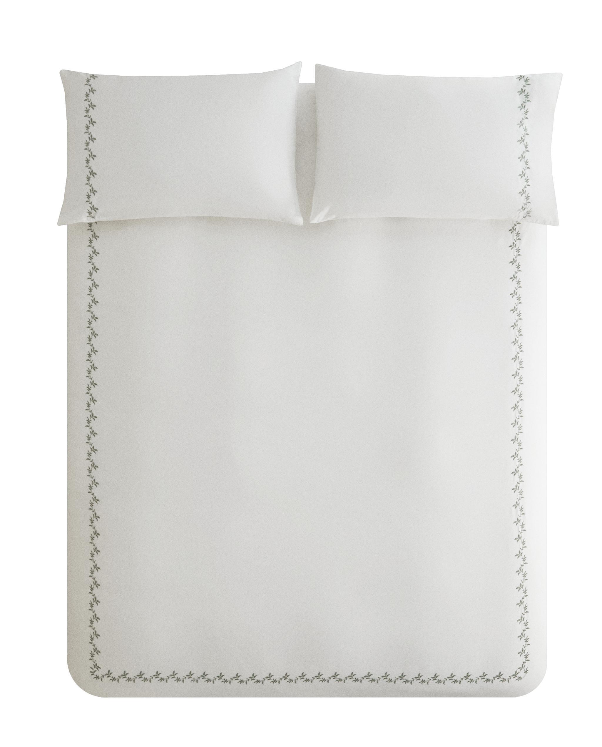 SATEEN DUVET COVER WITH EMBROIDERED LEAVES product thumbnail 8