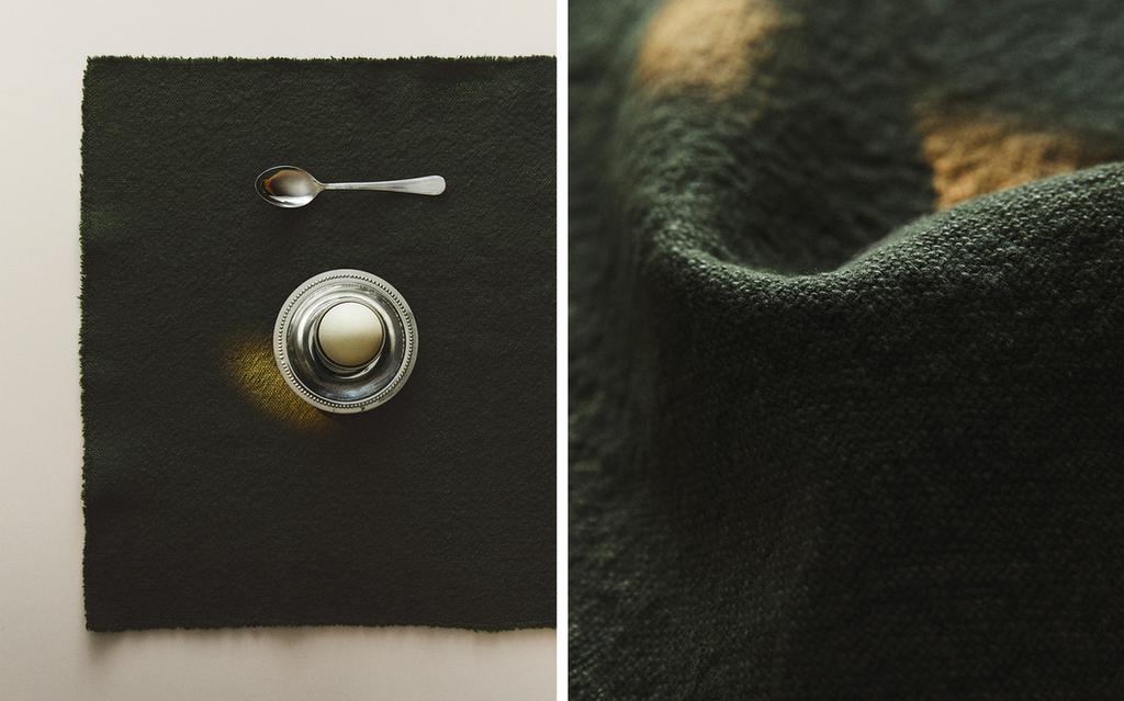 LINEN PLACEMAT WITH FRAYED EDGE LINEN PLACEMAT WITH FRAYED EDGE