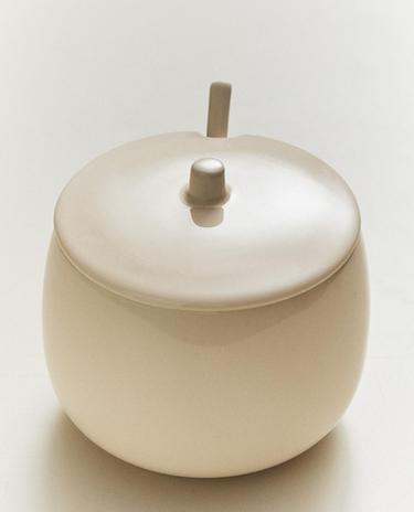 سكرية سادة خزف حجري بملعقة