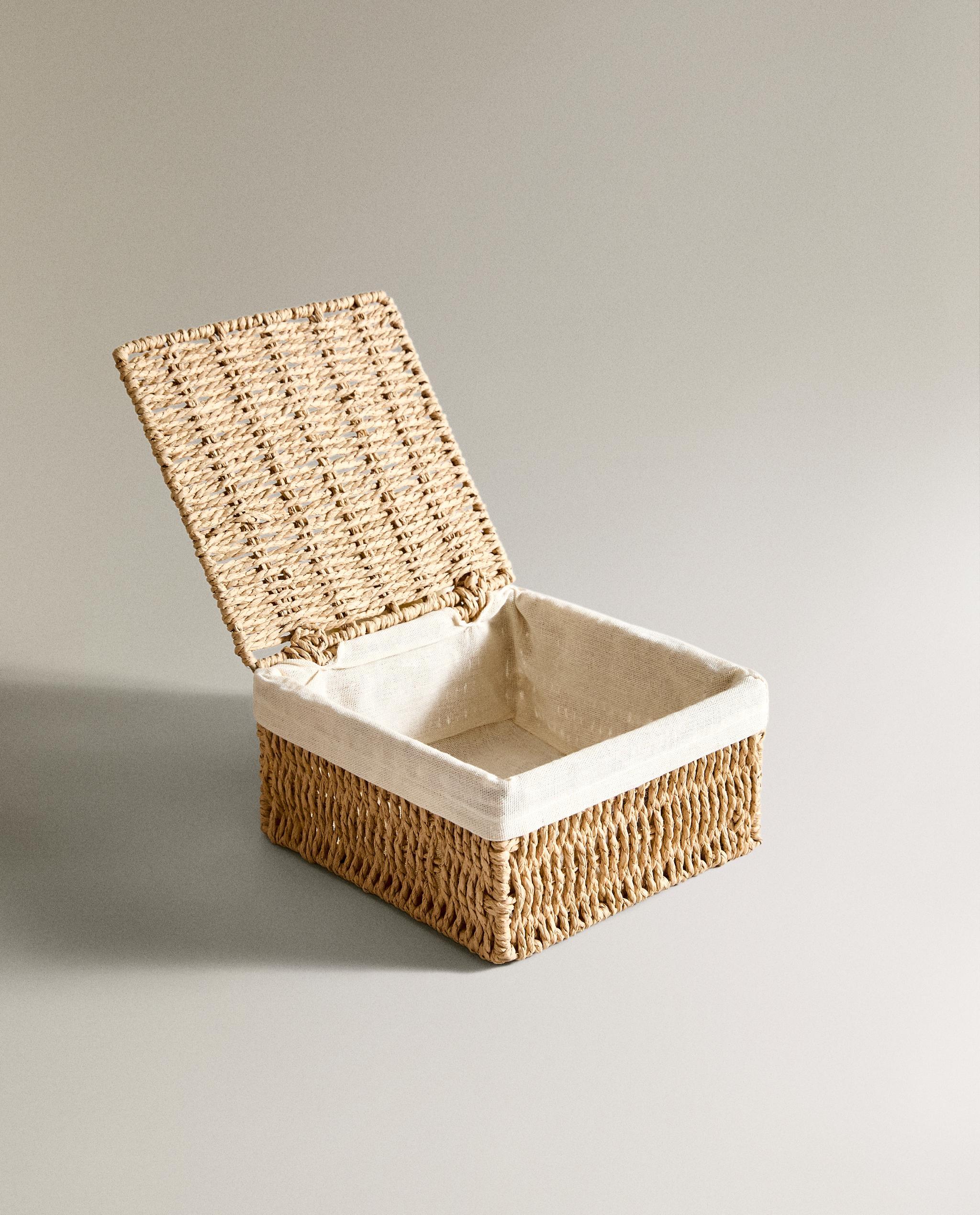 コットンライナー付きフタ付きバスケット | Zara Home 日本/Japan