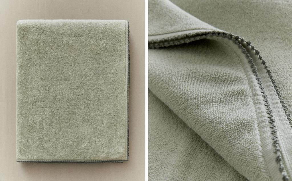 BATH TOWEL WITH TRIM DETAIL BATH TOWEL WITH TRIM DETAIL