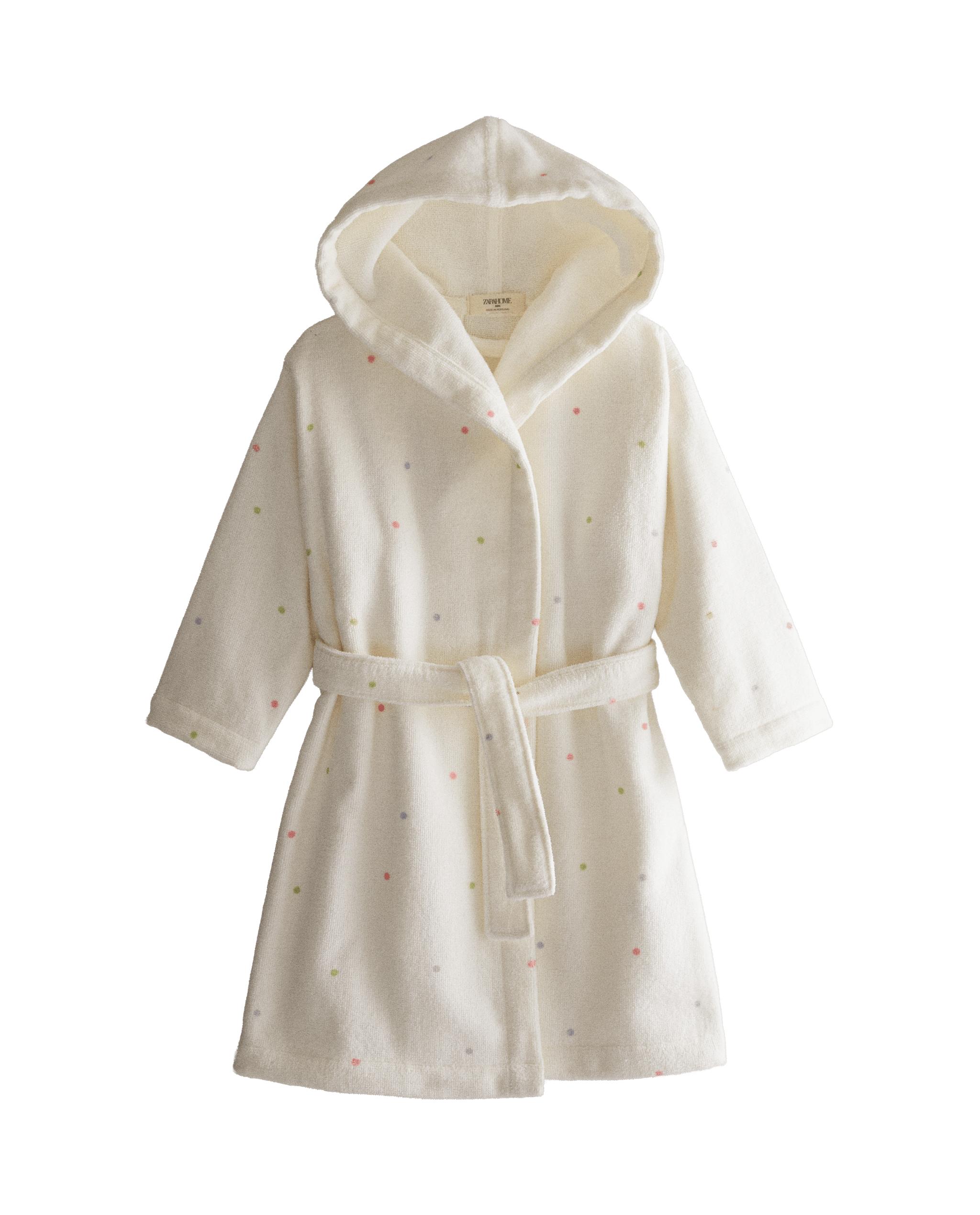 KIDS' VELOUR POLKA DOT BATHROBE product thumbnail 5
