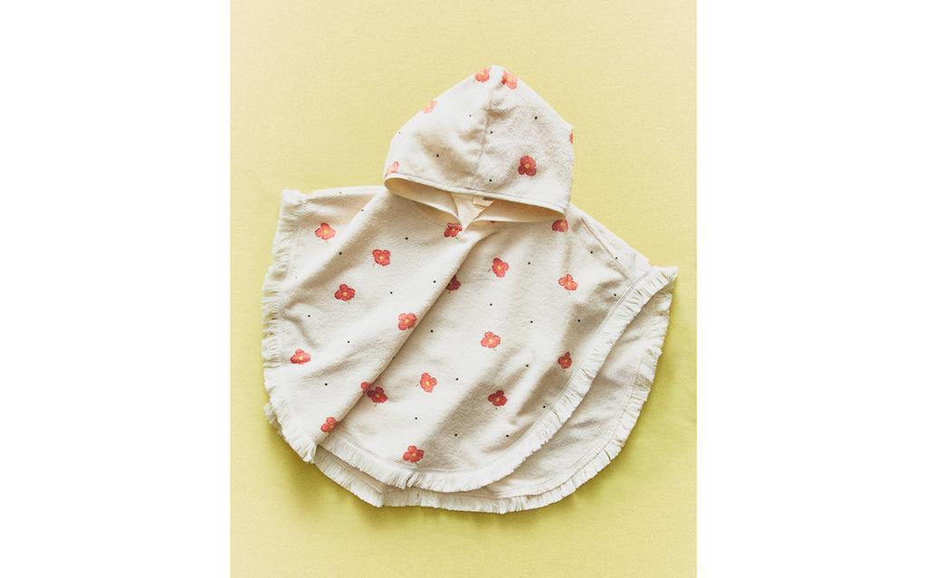 CHILDREN'S FLORAL BEACH PONCHO